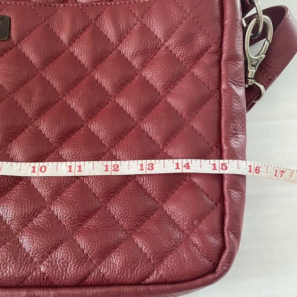 Osprey London Red Genuine Leather Quilted Laptop/Travel Bag